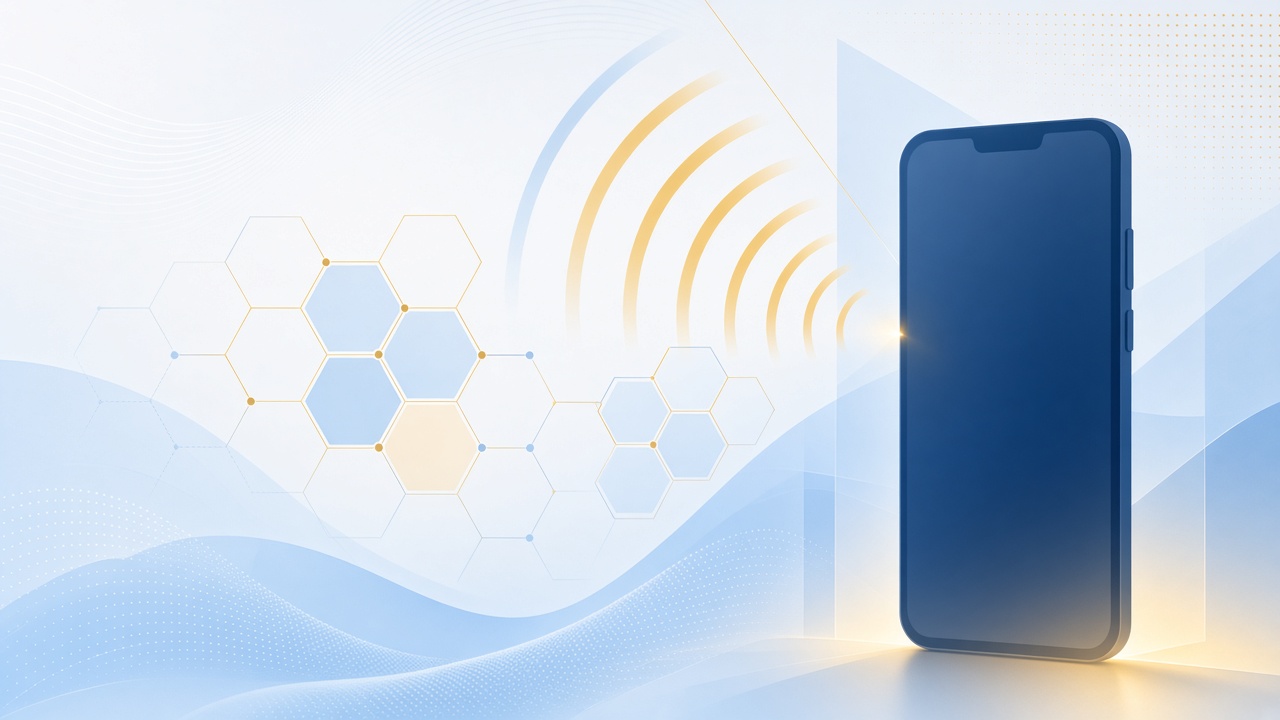 A smartphone receiving a fourth-generation mobile wireless signal