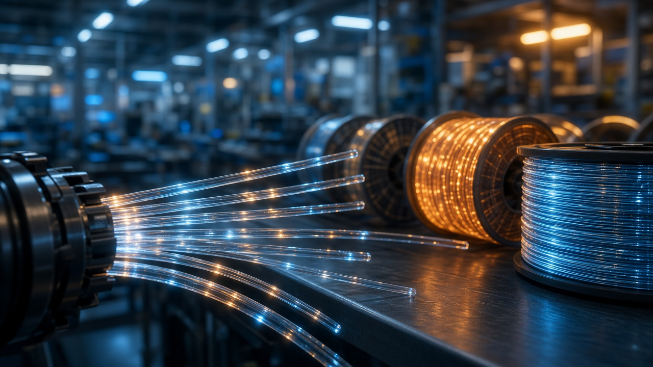 High-density optical fiber cable spools ready for network deployment